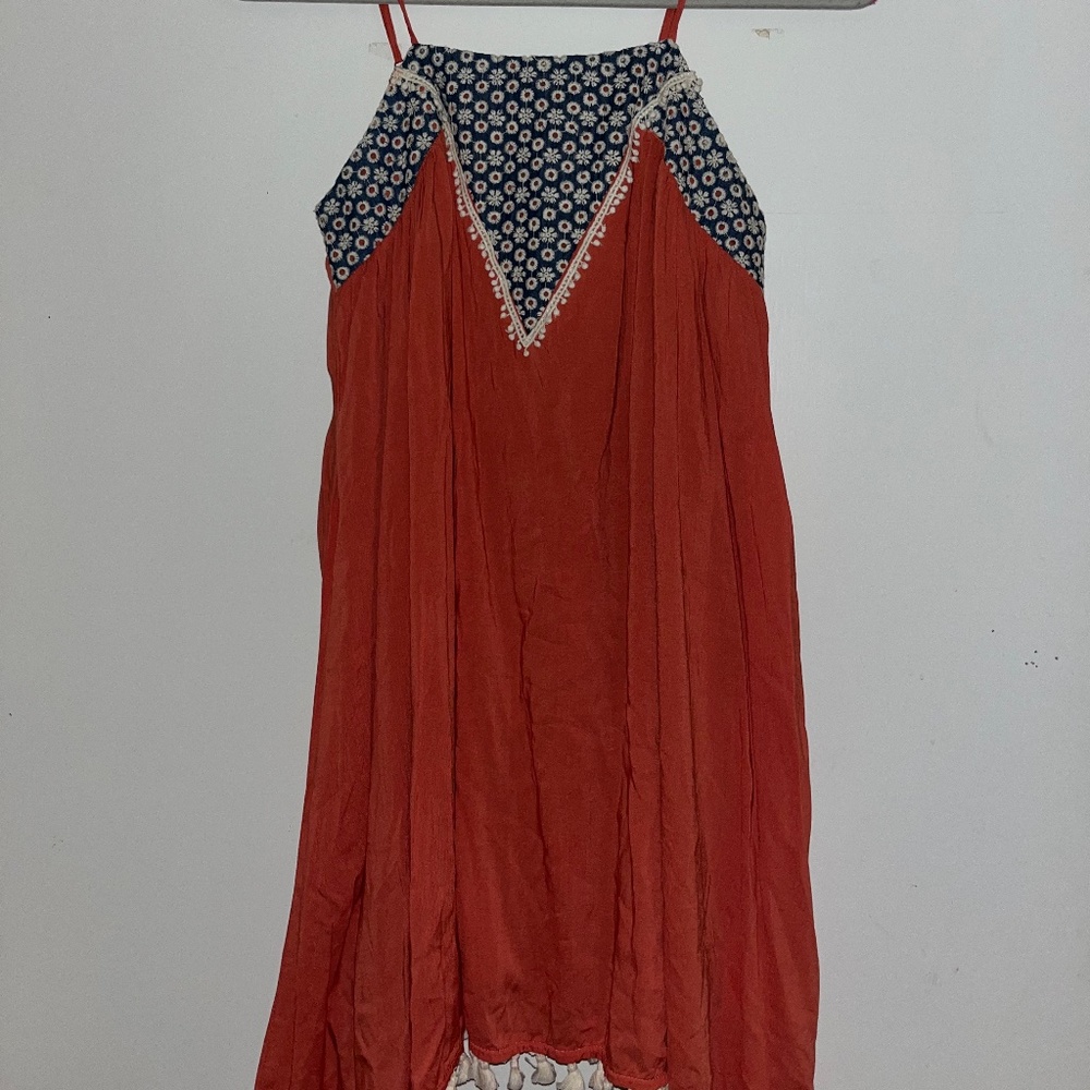 Orange flowy dress